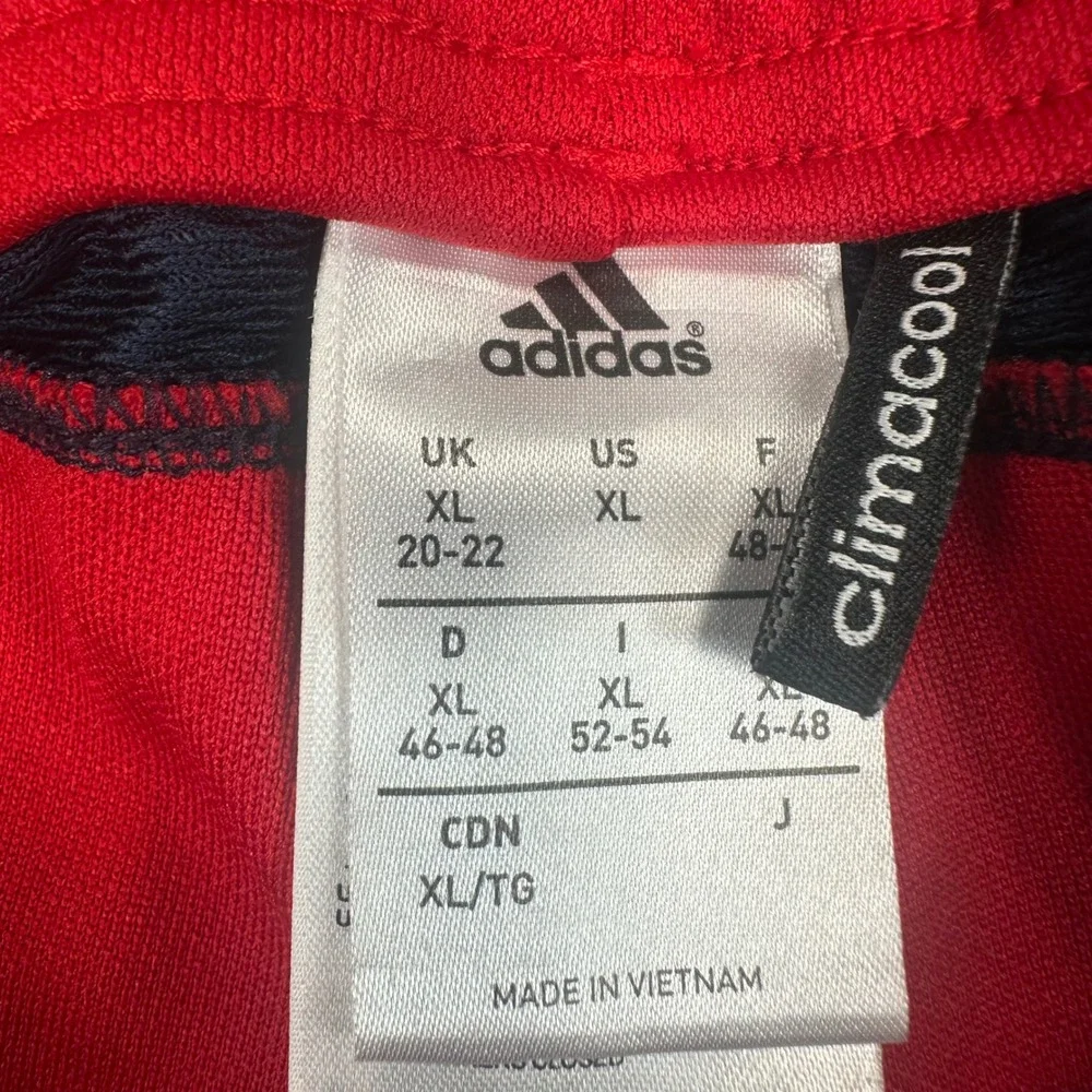 Adidas Climacool Track Pants Mens XL Red White Stripe Zipper Pockets Tapered